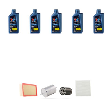 Kit tagliando 4 FILTRI e 5L OLIO compatibile con Audi A4 (B6,B7) 1.8 20v turbo 110kw dal 2000