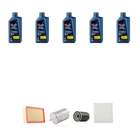 Kit tagliando 4 FILTRI e 5L OLIO compatibile con Audi A4 (B6,B7) 1.8 20v turbo 120kw dal 2002 al 2008