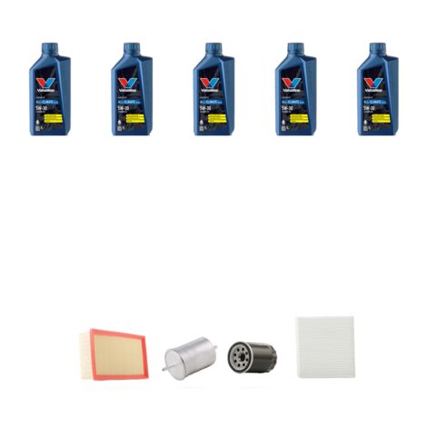 Kit tagliando 4 FILTRI e 5L OLIO compatibile con Audi A4 (B6,B7) 2.0 20V 96kw dal 2000