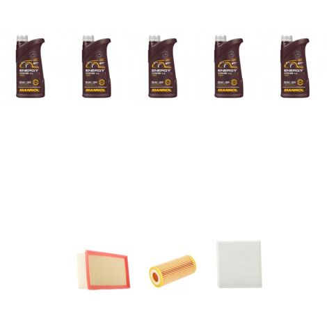 Kit tagliando 4 FILTRI e 5L OLIO compatibile con Audi A4 (B6,B7) 2.0 TFSI 125kw dal 2007 al 2008