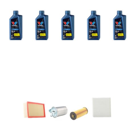 Kit tagliando 4 FILTRI e 5L OLIO compatibile con Audi A4 (B6,B7) 2.5 tdi v6 115kw dal 2001 al 2002