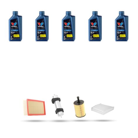 Kit tagliando 4 FILTRI e 5L OLIO compatibile con Audi A4 (B8) 2.0 tdi 100kw dal 2009 al 2016