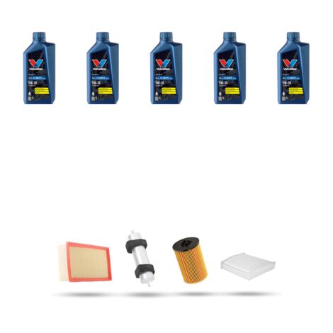 Kit tagliando 4 FILTRI e 5L OLIO compatibile con Audi A4 (B8) 2.0 tdi 110kw dal 2013 al 2016