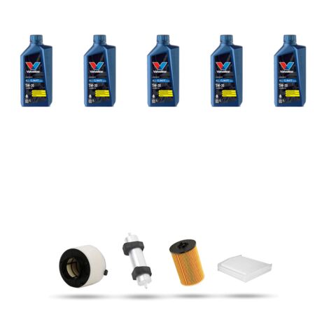 Kit tagliando 4 FILTRI e 5L OLIO compatibile con Audi A4 (B8) 2.0 tdi 140kw dal 2013