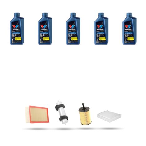 Kit tagliando 4 FILTRI e 5L OLIO compatibile con Audi A4 (B8) 2.0 tdi 88kw dal 2008