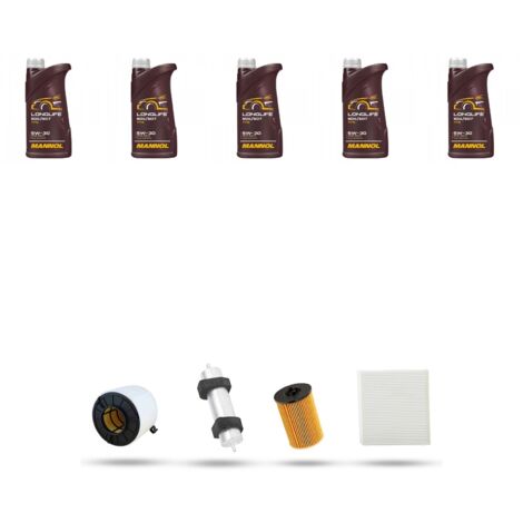 Kit tagliando 4 FILTRI e 5L OLIO compatibile con Audi A4 (B9) 2.0 tdi 120kw dal 2016