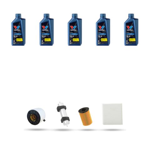 Kit tagliando 4 FILTRI e 5L OLIO compatibile con Audi A4 (B9) 2.0 tdi 140kw dal 2015