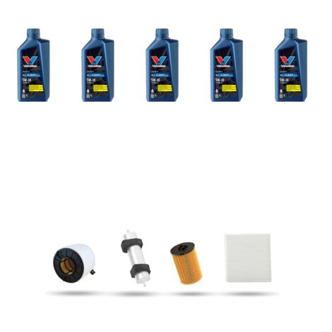 Kit tagliando 4 FILTRI e 5L OLIO compatibile con Audi A4 (B9) 2.0 tdi 90kw dal 2016