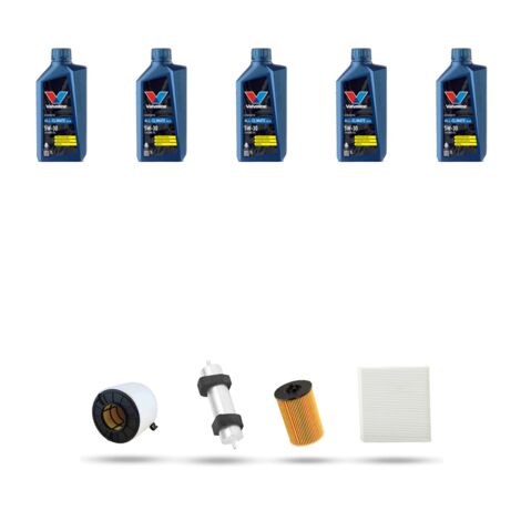 Kit tagliando 4 FILTRI e 5L OLIO compatibile con Audi A4 (B9,8W) 2.0 tdi 100kw dal 2015