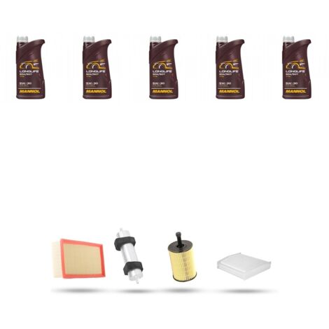 Kit tagliando 4 FILTRI e 5L OLIO compatibile con Audi A5 (8T3,8F7,8TA) 2.0 tdi 100kw dal 2009