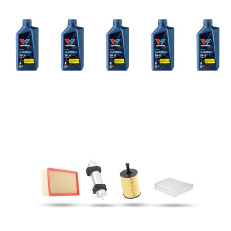 Kit tagliando 4 FILTRI e 5L OLIO compatibile con Audi A5 (8T3,8F7,8TA) 2.0 tdi 120kw dal 2008