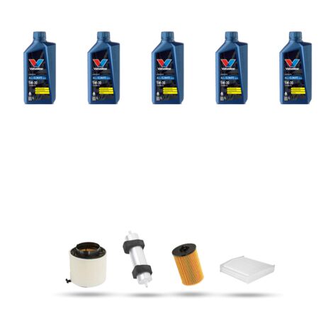 Kit tagliando 4 FILTRI e 5L OLIO compatibile con Audi A5 (8T3,8F7,8TA) 2.0 tdi 120kw dal 2013
