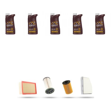 Kit tagliando 4 FILTRI e 5L OLIO compatibile con Audi Q3 (8UB,8UG) 2.0 tdi 110kw dal 2014