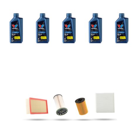 Kit tagliando 4 FILTRI e 5L OLIO compatibile con Audi Q3 (F3B,F3N) 2.0 35 tdi 110kw dal 2018