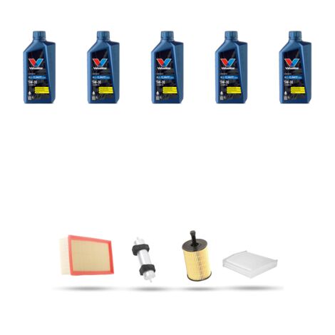 Kit tagliando 4 FILTRI e 5L OLIO compatibile con Audi Q5 (8RB) 2.0 tdi 120kw dal 2008