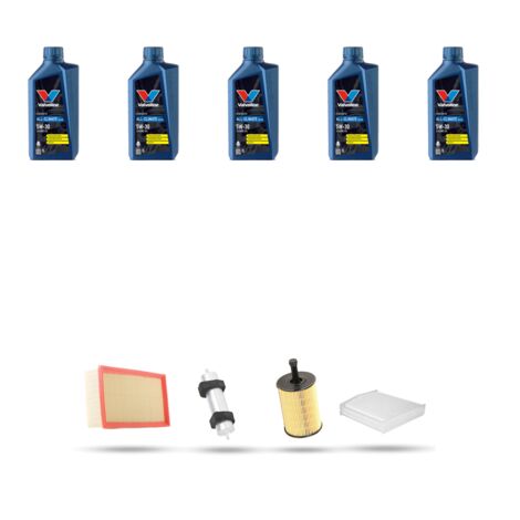 Kit tagliando 4 FILTRI e 5L OLIO compatibile con Audi Q5 (8RB) 2.0 tdi 125kw dal 2008