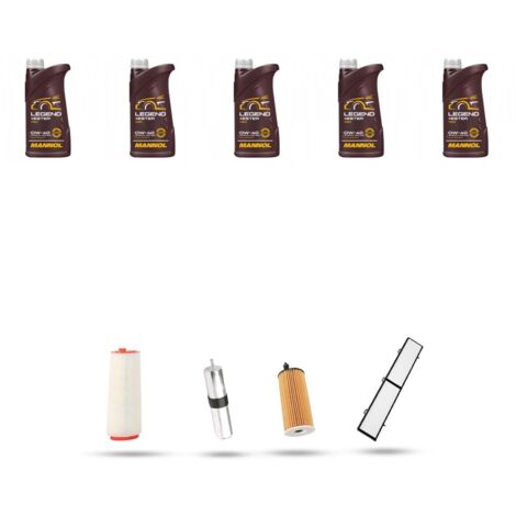 Kit tagliando 4 FILTRI e 5L OLIO compatibile con Bmw Serie 1 (E81,E82,E87,E88) 120i 125kw dal 2007 al 2012