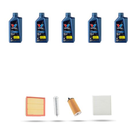 Kit tagliando 4 FILTRI e 5L OLIO compatibile con Bmw Serie 1 (F20,F21) 116d 85kw dal 2015