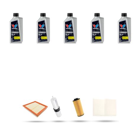 Kit tagliando 4 FILTRI e 5L OLIO compatibile con Bmw Serie 2 (F45,F46) 218d 110kw dal 2014