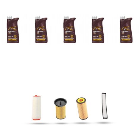 Kit tagliando 4 FILTRI e 5L OLIO compatibile con Bmw serie 3 (E46) 320d 100kw dal 1998 al 2001