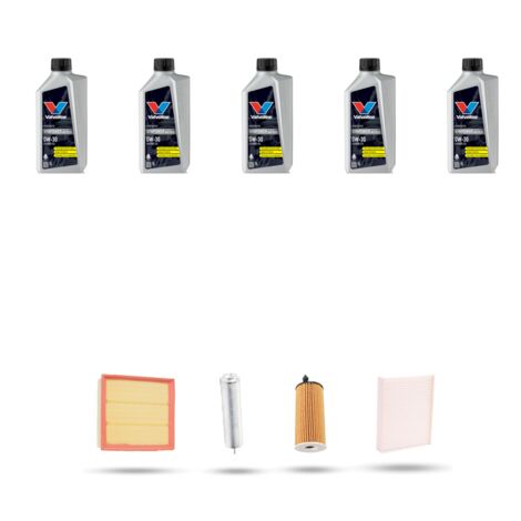 Kit tagliando 4 FILTRI e 5L OLIO compatibile con Bmw serie 3 Gt (F34) 318d 110kw dal 2015