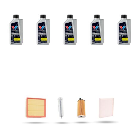 Kit tagliando 4 FILTRI e 5L OLIO compatibile con Bmw serie 3 Gt (F34) 320d 140kw dal 2015