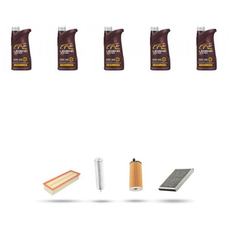 Kit tagliando 4 FILTRI e 5L OLIO compatibile con Bmw serie 5 (F10, F11, F18) 520d 140kw dal 2014