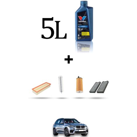 Kit tagliando 4 FILTRI e 5L OLIO compatibile con Bmw x1 (F48) 25d 170kw dal 2015