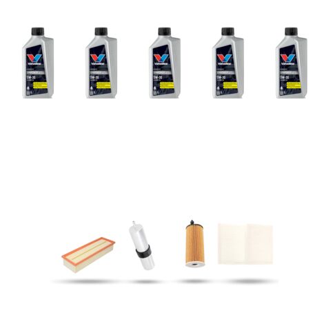 Kit tagliando 4 FILTRI e 5L OLIO compatibile con Bmw x3 (F25) 18d 110kw dal 2014 al 2017