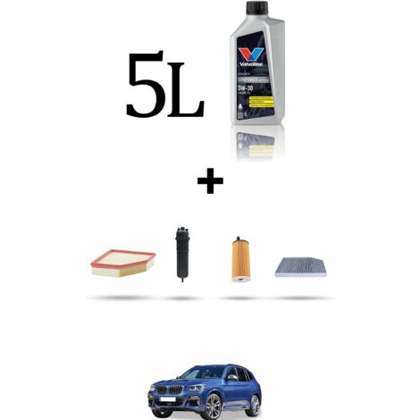 Kit tagliando 4 FILTRI e 5L OLIO compatibile con Bmw x3 (G01,F97) 20dx 120kw dal 2017