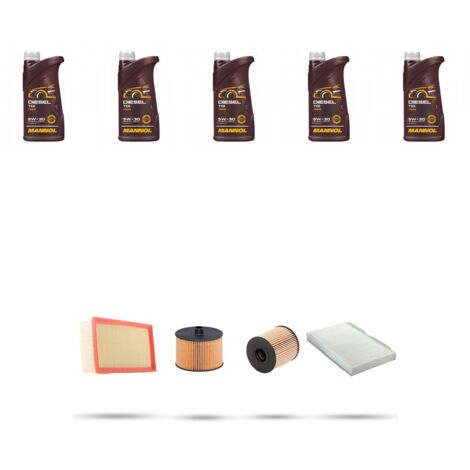 Kit tagliando 4 FILTRI e 5L OLIO compatibile con Citroen C4 2.0 hdi 100kw dal 2004 al 2010