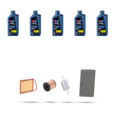 Kit tagliando 4 FILTRI e 5L OLIO compatibile con Citroen C5 2.0 16v 103kw dal 2004