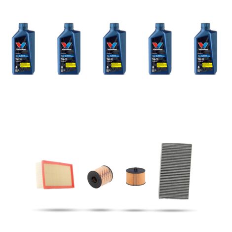 Kit tagliando 4 FILTRI e 5L OLIO compatibile con Citroen C5 2.0 hdi 100kw dal 2004
