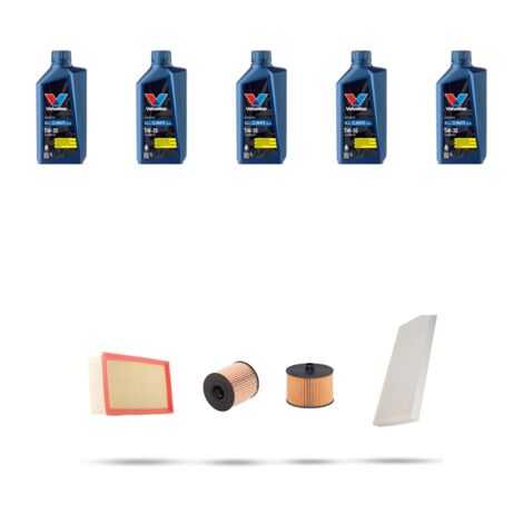 Kit tagliando 4 FILTRI e 5L OLIO compatibile con Citroen C8 2.0 HDi 100kw dal 2006