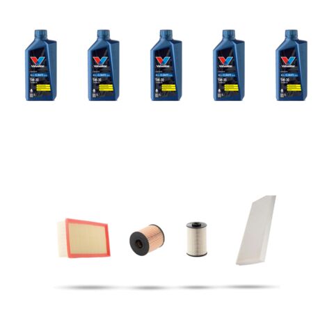 Kit tagliando 4 FILTRI e 5L OLIO compatibile con Citroen Dispatch II 2.0 Hdi 72kw dal 2011