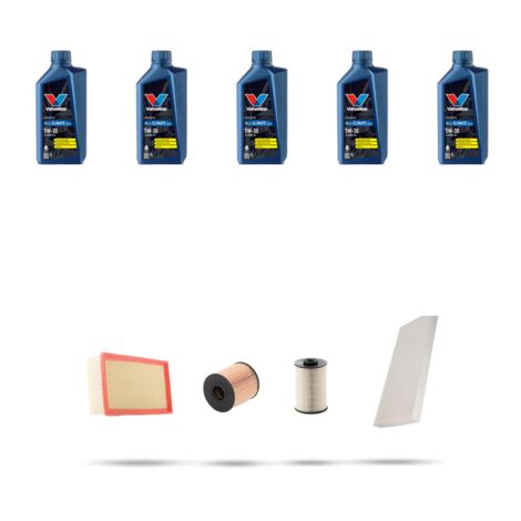 Kit tagliando 4 FILTRI e 5L OLIO compatibile con Citroen Dispatch II 2.0 Hdi 94kw dal 2011