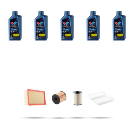 Kit tagliando 4 FILTRI e 5L OLIO compatibile con Citroen Ds5 2.0 Hdi 120kw dal 2011