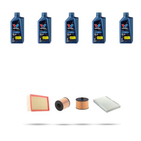 Kit tagliando 4 FILTRI e 5L OLIO compatibile con Citroen Jumpy II 2.0 Hdi 100kw dal 2007