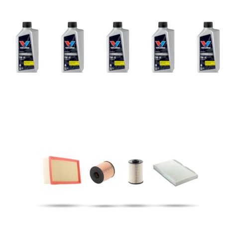 Kit tagliando 4 FILTRI e 5L OLIO compatibile con Citroen Jumpy II 2.0 Hdi 72kw dal 2011