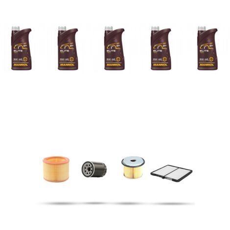 Kit tagliando 4 FILTRI e 5L OLIO compatibile con Citroen Xsara 1.9 Diesel 50kw dal 1997