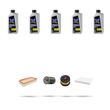 Kit tagliando 4 FILTRI e 5L OLIO compatibile con Dacia Dokker 1.6 Sce 75kw dal 2015