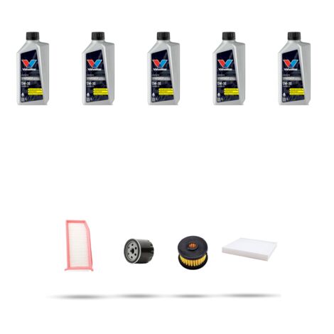 Kit tagliando 4 FILTRI e 5L OLIO compatibile con Dacia Duster II 1.6 Sce 80kw dal 2017