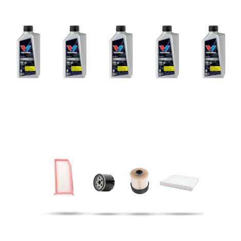 Kit tagliando 4 FILTRI e 5L OLIO compatibile con Dacia Logan II 1.5 Dci 55kw dal 2013