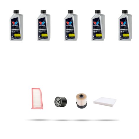 Kit tagliando 4 FILTRI e 5L OLIO compatibile con Dacia Logan II 1.5 Dci 66kw dal 2013