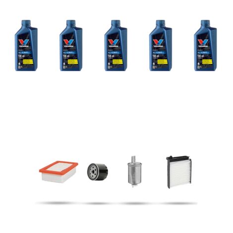 Kit tagliando 4 FILTRI e 5L OLIO compatibile con Dacia Sandero 1.5 Dci 65kw dal 2010