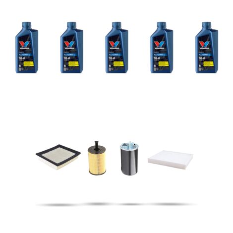 Kit tagliando 4 FILTRI e 5L OLIO compatibile con Dodge Caliber 2.0 crd 103kw dal 2006