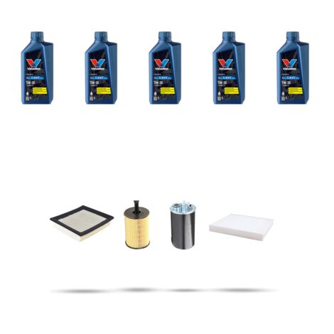 Kit tagliando 4 FILTRI e 5L OLIO compatibile con Dodge Caliber 2.0 Crd 88kw dal 2006