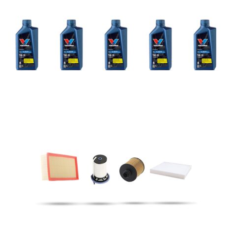 Kit tagliando 4 FILTRI e 5L OLIO compatibile con Fiat 500L 1.6 D Multijet 77kw dal 2013