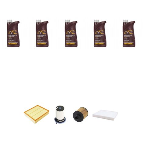 Kit tagliando 4 FILTRI e 5L OLIO compatibile con Fiat 500X 1.6 MultiJEt CRD 96kw dal 2021