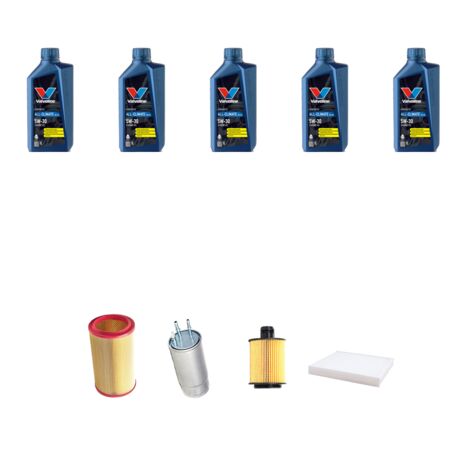 Kit tagliando 4 FILTRI e 5L OLIO compatibile con Fiat Bravo II 1.6 MJT 16v 77kw dal 2008